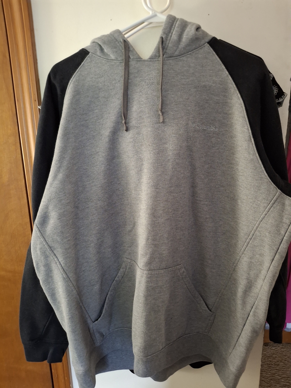 Columbia Gray and Black Raglan Pullover Hoodie
